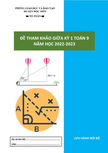 Đề kiểm tra giữa học kỳ I môn Toán Lớp 9 - Năm học 2022-2023 - Phòng GD&ĐT huyện Hóc Môn