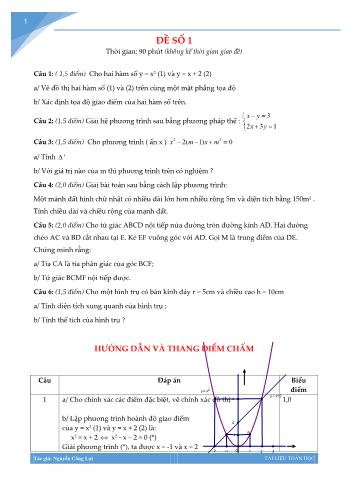 Tuyển tập 10 đề thi học kì 2 môn Toán Lớp 9 - Nguyễn Công Lợi (Có đáp án)