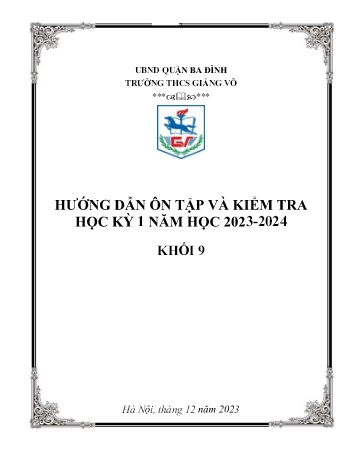 Đề cương ôn tập và kiểm tra học kỳ 1 môn Toán Lớp 9 - Năm học 2023-2024 - Trường THCS Giảng Võ